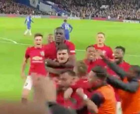 Video: Fan footage of Man Utd celebrating Harry Maguire's goal at Chelsea