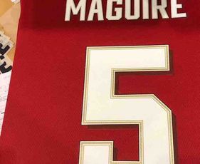 Harry Maguire shares a photo of his Man Utd number 5 shirt