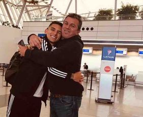 Photos: Lucas Torreira hugs parents at airport ahead of Arsenal return