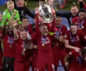 Video: Jordan Henderson lifts Champions League trophy after Liverpool beat Spurs