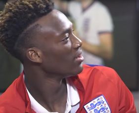 Swansea's on-loan Chelsea striker Tammy Abraham reacts to his England call-up