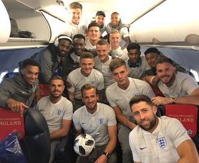 Photo: Harry Kane and his matchball fly back to England's base