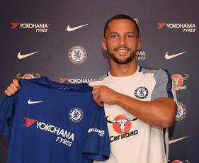 Danny Drinkwater posing with Chelsea shirt