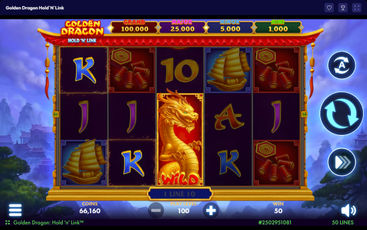 The Golden Dragon Hold N Link slot at Tao Fortune Casino