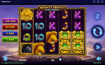 The Mighty Horses Cash Connect slot at Tao Fortune Casino