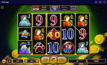 The Poker Dogs classic slot at Tao Fortune Casino