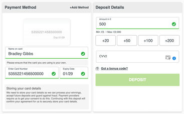 The process of making a deposit on Coral