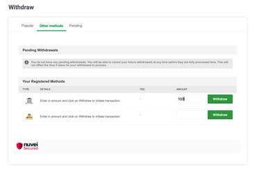 The process of making a withdrawal on Paddy Power