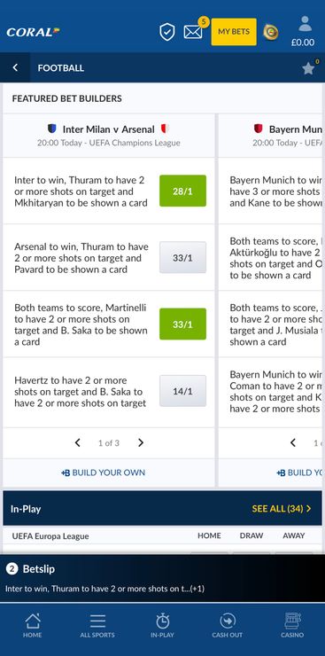 The process of placing a bet on Coral