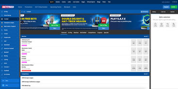 Betfred's pre-match betting