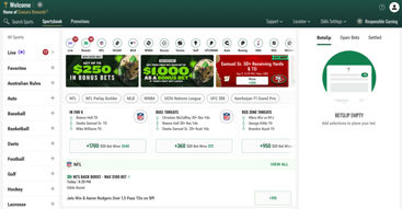 Screenshot of the Caesars Sportsbook homepage