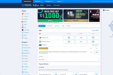 Screenshot of gold betting site FanDuel