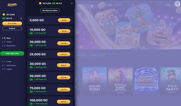 The various coin packages offered by Spree Casino