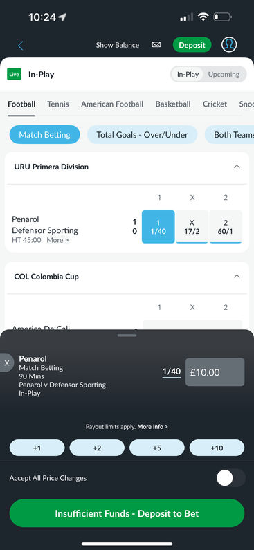 Betting on BetVictor's mobile app