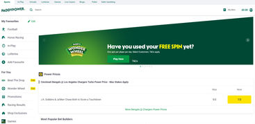 Paddy Power's website homepage