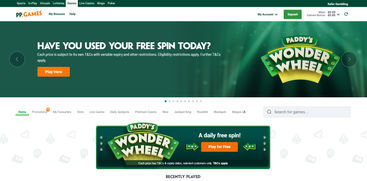 Paddy Power's website homepage