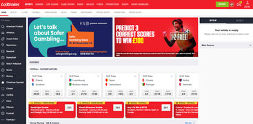 Ladbrokes' website homepage