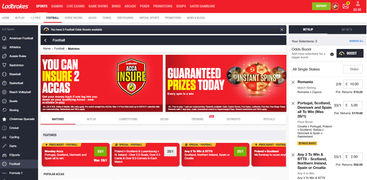 Betting on Ladbrokes' website