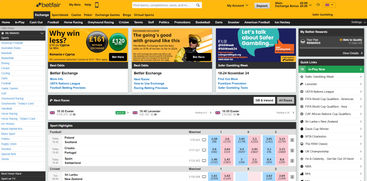 Betfair's website homepage