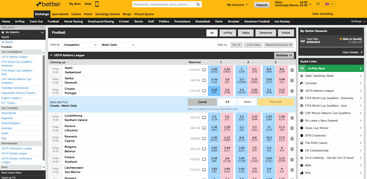 Betting on Betfair's website