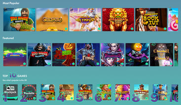 Some of the many games available on bet365 Bingo