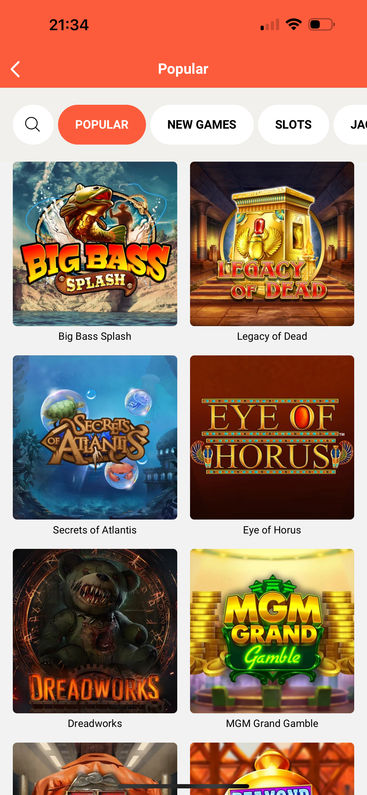 Popular games on LeoVegas