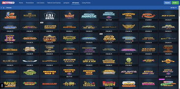 Some of the many games available on Betfred Casino