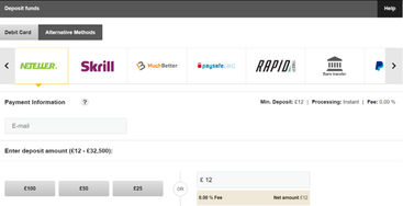 Depositing funds on Betfair