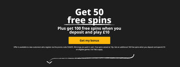 Betfair Casino offers 50 free spins upon signing up