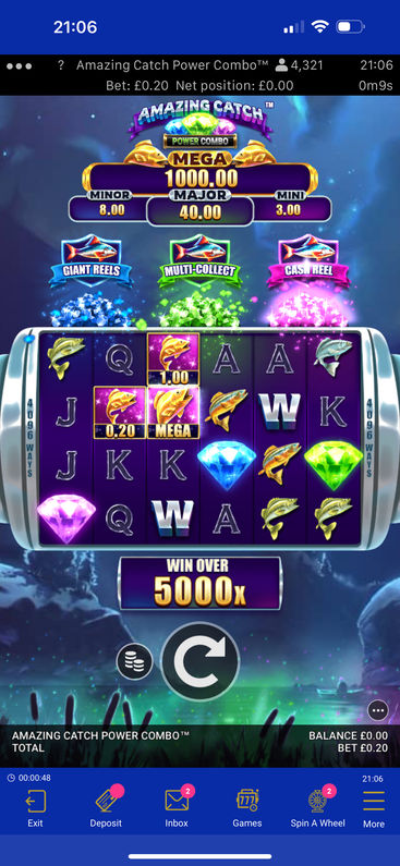 Playing a game on Gala Bingo's mobile app