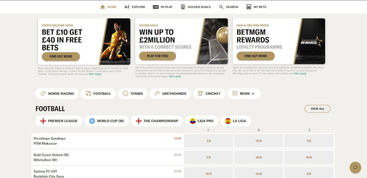 Screenshot of college basketball betting site BetMGM