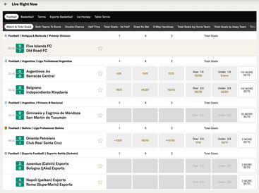 In-play betting on BetMGM