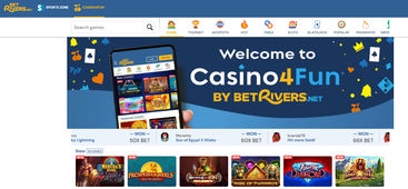 Screenshot of BetRivers Casino homepage