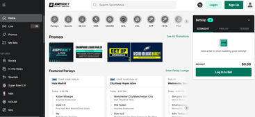 ESPN BET sign up page for sports betting in the US