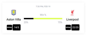 Aston Villa vs Liverpool football prediction example