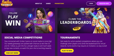 Smiles Casino bonuses and promos for players