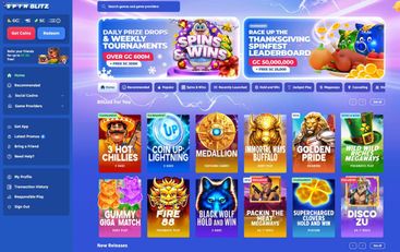 Spin Blitz Casino online homepage