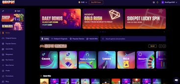 Sidepot casino online homepage