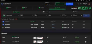 Clubs Poker casino homepage