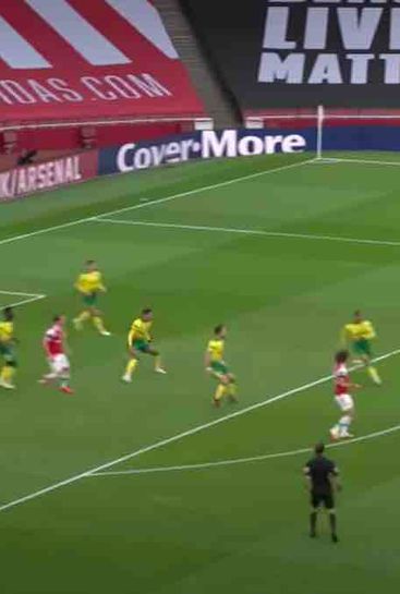Cedric Soares react to his debut goal for Arsenal vs Norwich