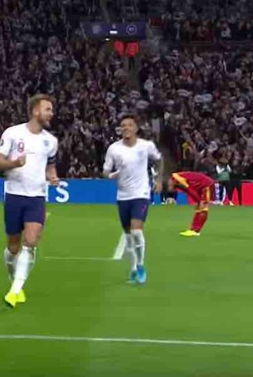 Tottenham's Harry Kane reacts to hat-trick for England vs Montenegro
