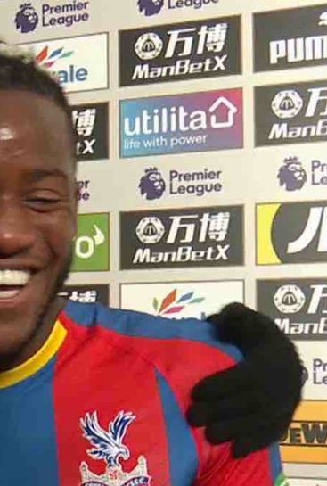Chelsea loanee Michy Batshuayi reacts to getting an assist on his Crystal Palace debut