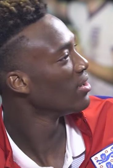 Swansea's on-loan Chelsea striker Tammy Abraham reacts to his England call-up