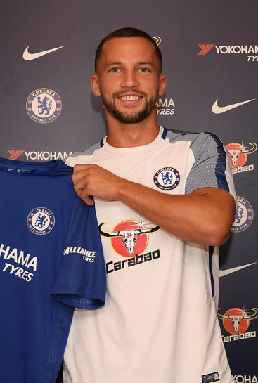 Danny Drinkwater posing with Chelsea shirt
