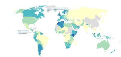 The countries most likely to illegally stream sports