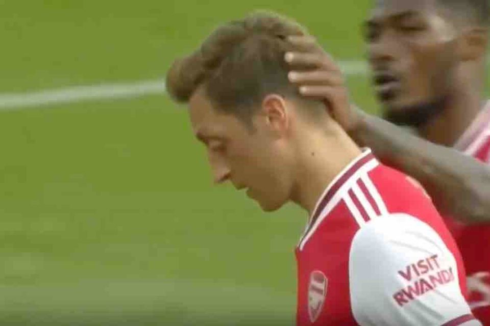 Mesut Ozil reacts to Arsenal's 2-2 draw at Watford