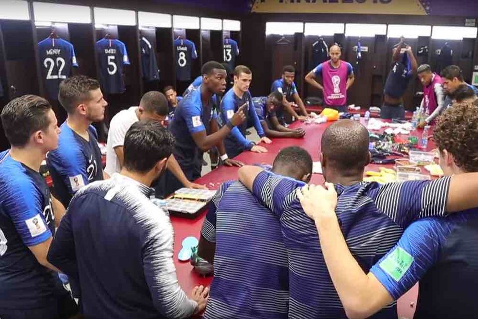 Video: Paul Pogba gives intense team talk ahead of World Cup final