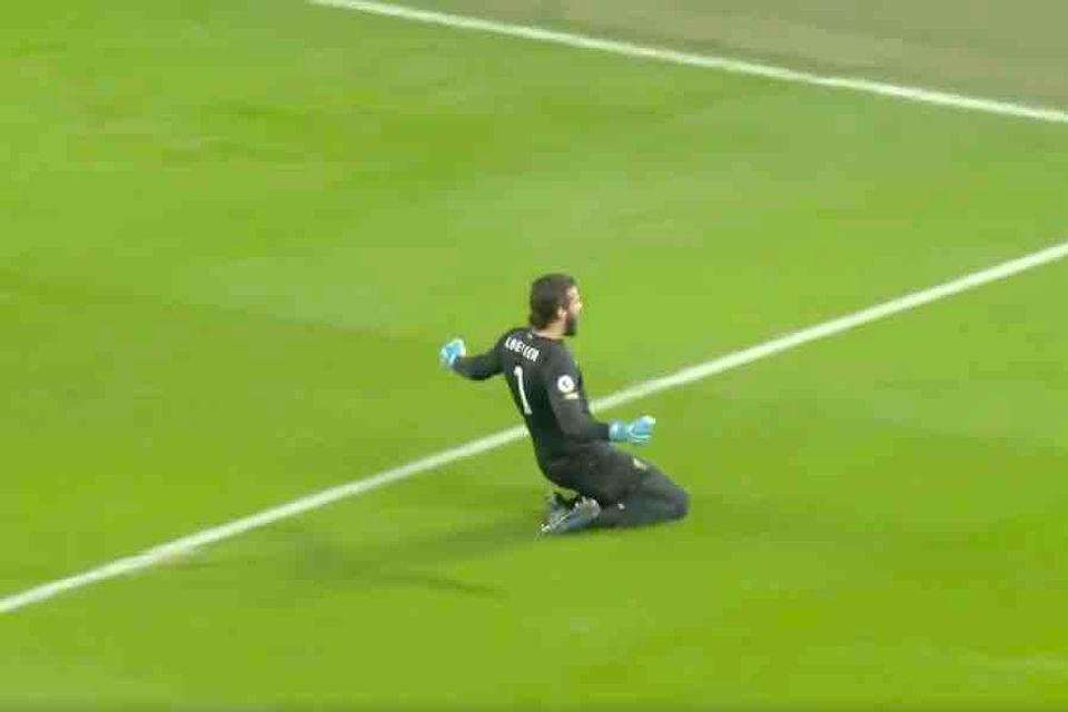 Video: Alisson Becker's stunning assist and celebration vs Man Utd